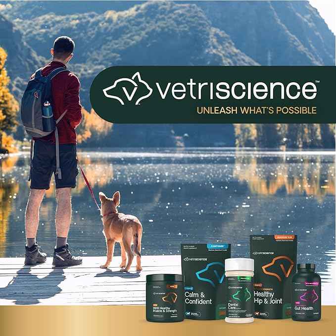 VetriScience Dental Care Powder for Dogs & Cats – Helps Reduce Plaque & Tartar Buildup, Clean Teeth & Fresher Breath, Clinically Tested, Vet-Formulated Oral Supplement, 4.2 oz