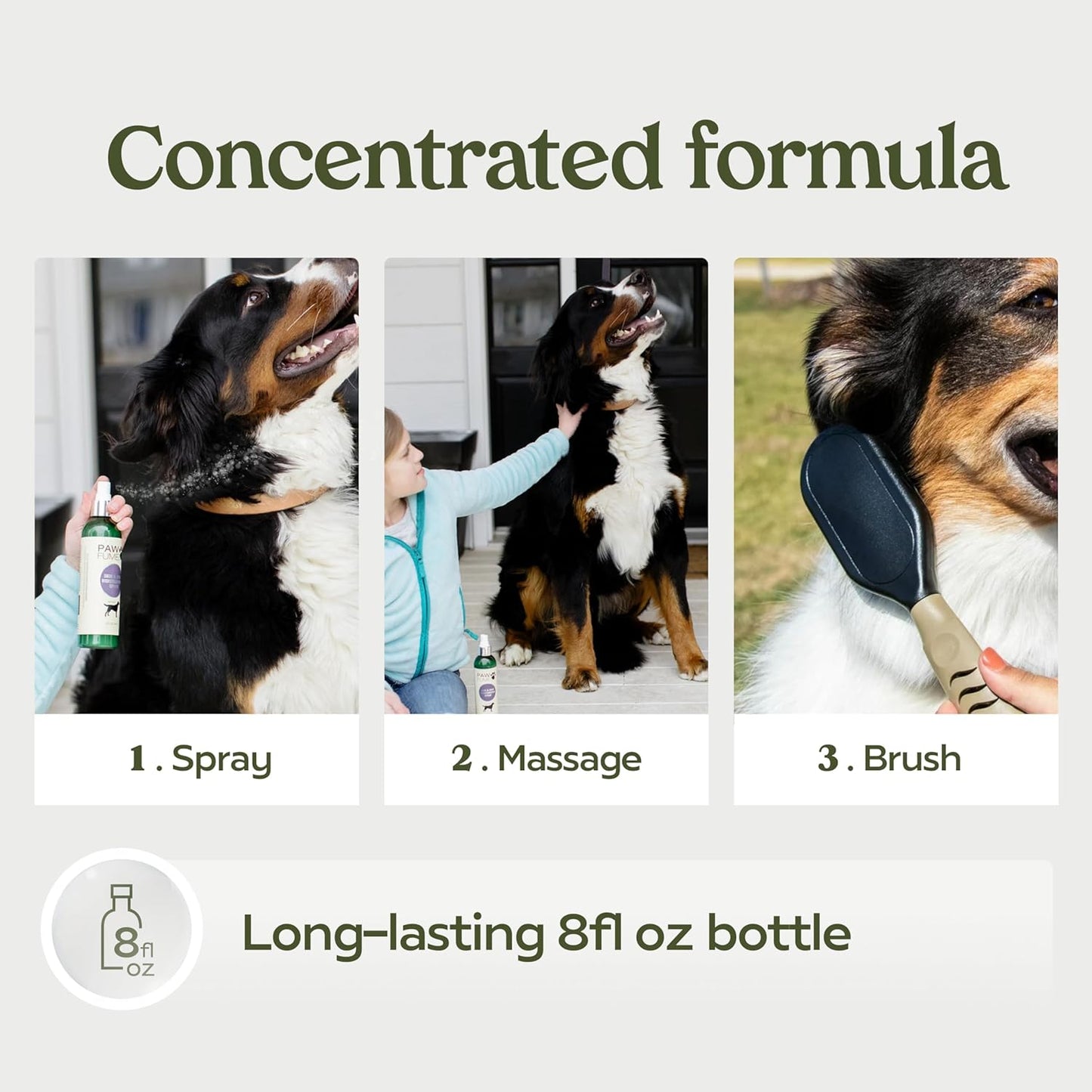 PAWFUME Skin & Coat Detangler Spray for Dogs, 2-Pack – Soothe Dry, Itchy Coats Quickly – Non-Toxic Chamomile & Oat Formula, Essential Fatty Acids & Vet-Certified – Dog Detangler Spray Dematting Care