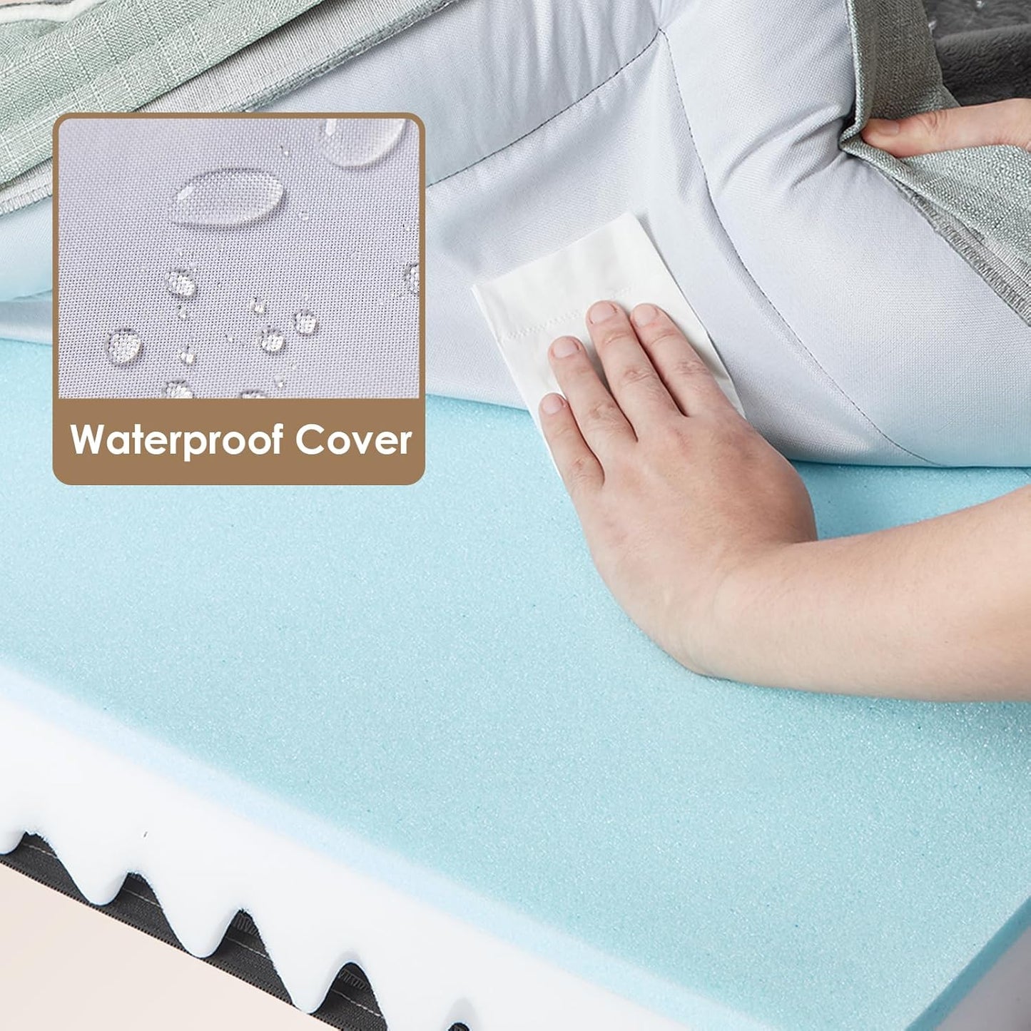 EHEYCIGA Orthopedic Dog Beds for Extra Large Dogs, Waterproof Memory Foam XL Dog Bed with Sides, Non-Slip Bottom and Egg-Crate Foam Big Pet Couch Bed with Washable Removable Cover, Greyish Green