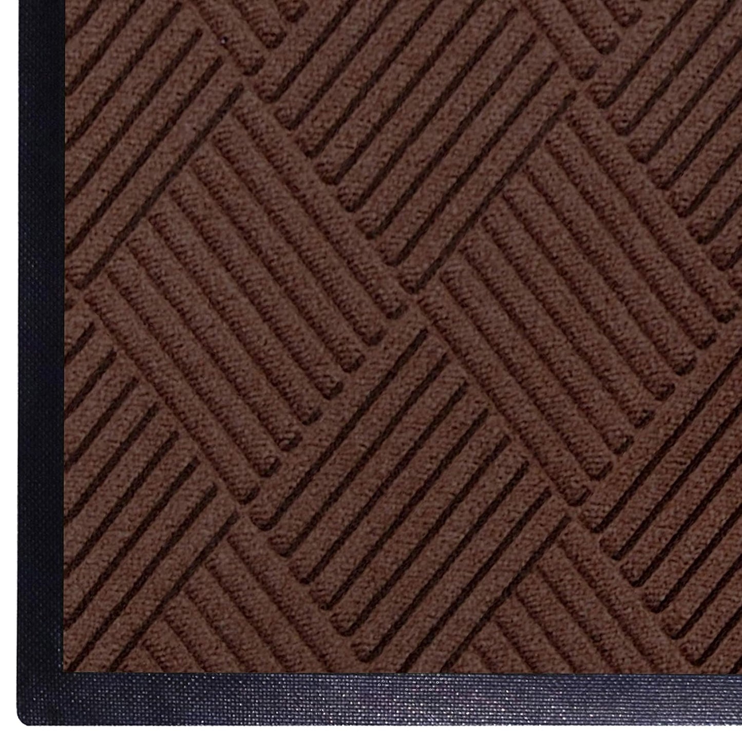 WaterHog Diamond | Commercial-Grade Entrance Mat with Rubber Border – Indoor/Outdoor, Quick Drying, Stain Resistant Door Mat (Dark Brown, 6' x 12')