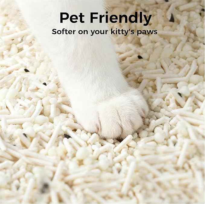 Mixed Tofu & Cassava Cat Litter, Plant-Based Unscented, Fast-Clumping, Dust-Free, Powerful Odor Control with Coconut Carbon, Lightweight, Low Tracking for Cat Owners