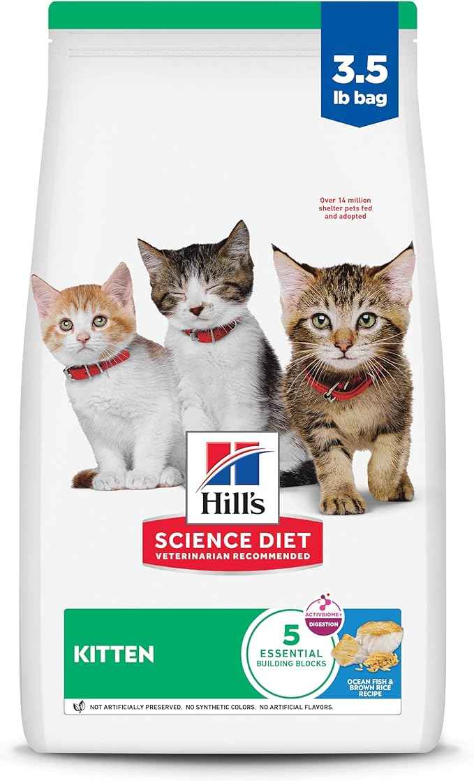 Hill's Science Diet Kitten Dry Cat Food, Ocean Fish & Brown Rice, 3.5 lb. Bag
