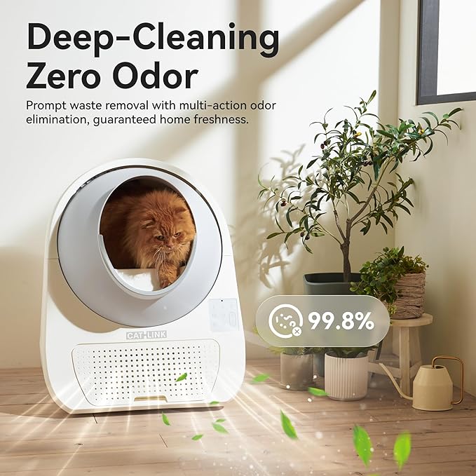 CATLINK Self Cleaning Cat Litter Box for Multiple Cats, Health Monitoring, Automatic Litter Box with APP, Triple Odor Control, Includes 60 Trash Bags, 65L Extra Large Robot (Luxury Pro-X)