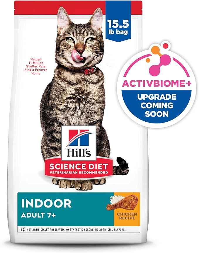 Hill's Science Diet Adult 7+ Indoor Dry Cat Food, Chicken, 15.5 lb. Bag