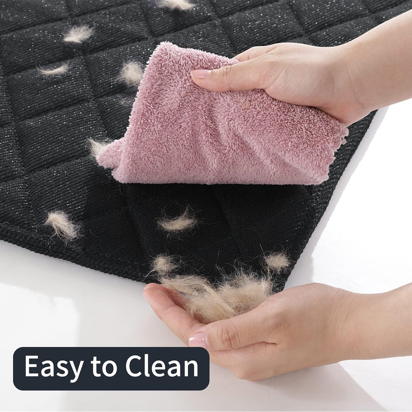 MABOZOO Indestructible Dog Beds - Chew Proof Crate Pad for Aggressive Chewers, Machine Washable Quilted Mat, Durable for Small Dogs, Black Kennel Pad (17x23 in)