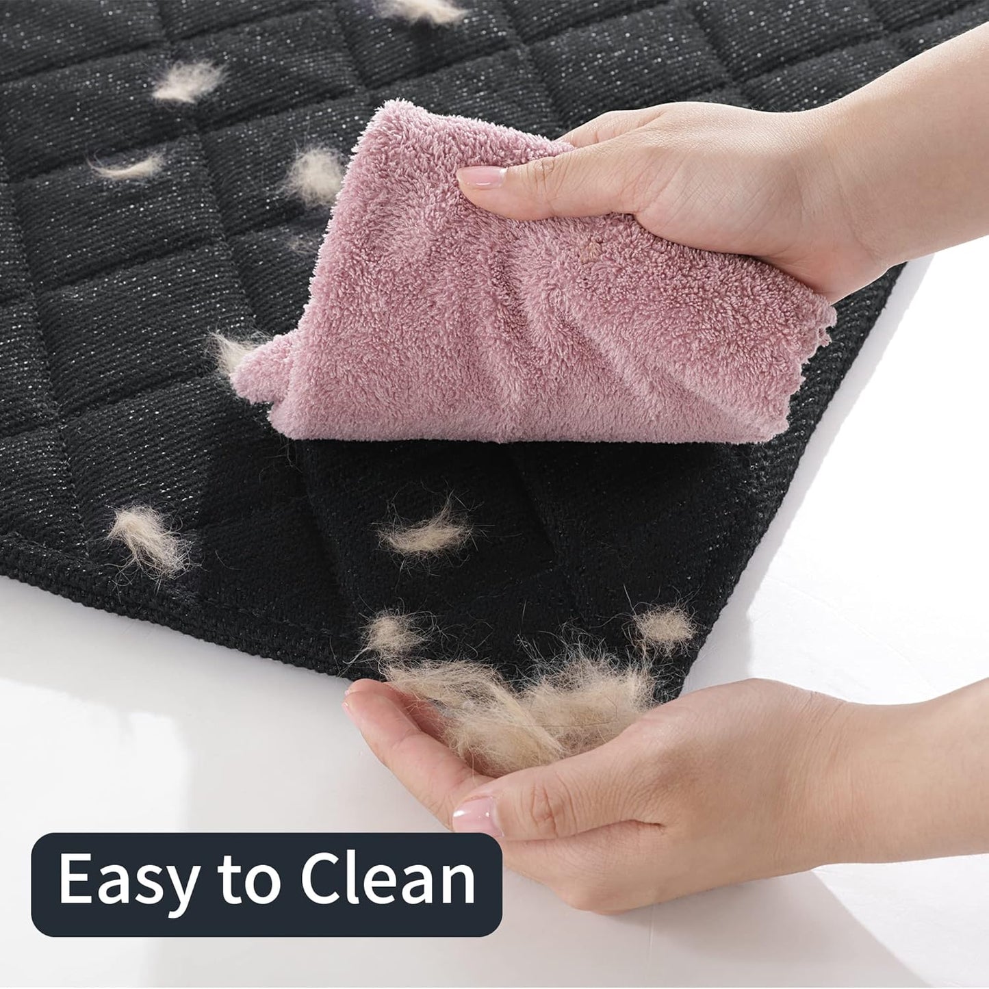 MABOZOO Indestructible Dog Bed, Chew Proof Crate Pad for Aggressive Chewers, Machine Washable Quilted Mat, Durable for Small and Medium Dogs, Black Kennel Pad (18x29 in)