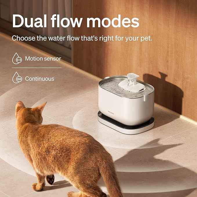 PETLIBRO Cat Water Fountain, Cordless Pet Water Fountain Battery Operated, 2.5L/84oz Dockstream Water Fountains for Cats Indoor, Cat Fountain with Stainless Steel Tray, Easy to Clean BPA-Free