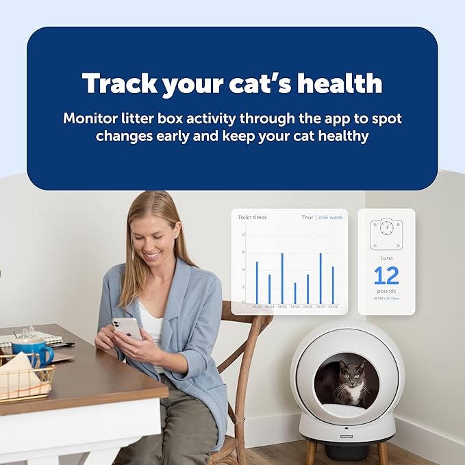 PetSafe ScoopFree SmartSpin Self-Cleaning Litter Box Bundle – Advanced Odor Control – App Controlled – Up to 2 Weeks of Hands-Free Cleaning – Includes Litter Mat, 50 Waste Bin Liners, 4 Deodorizers