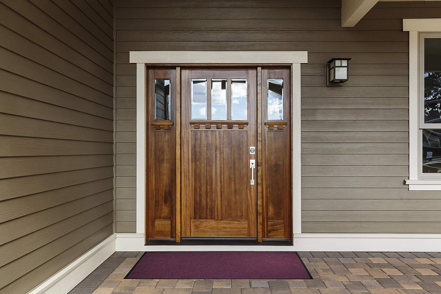 WaterHog Diamond | Commercial-Grade Entrance Mat with Rubber Border – Indoor/Outdoor, Quick Drying, Stain Resistant Door Mat (Dark Brown, 4' x 10')