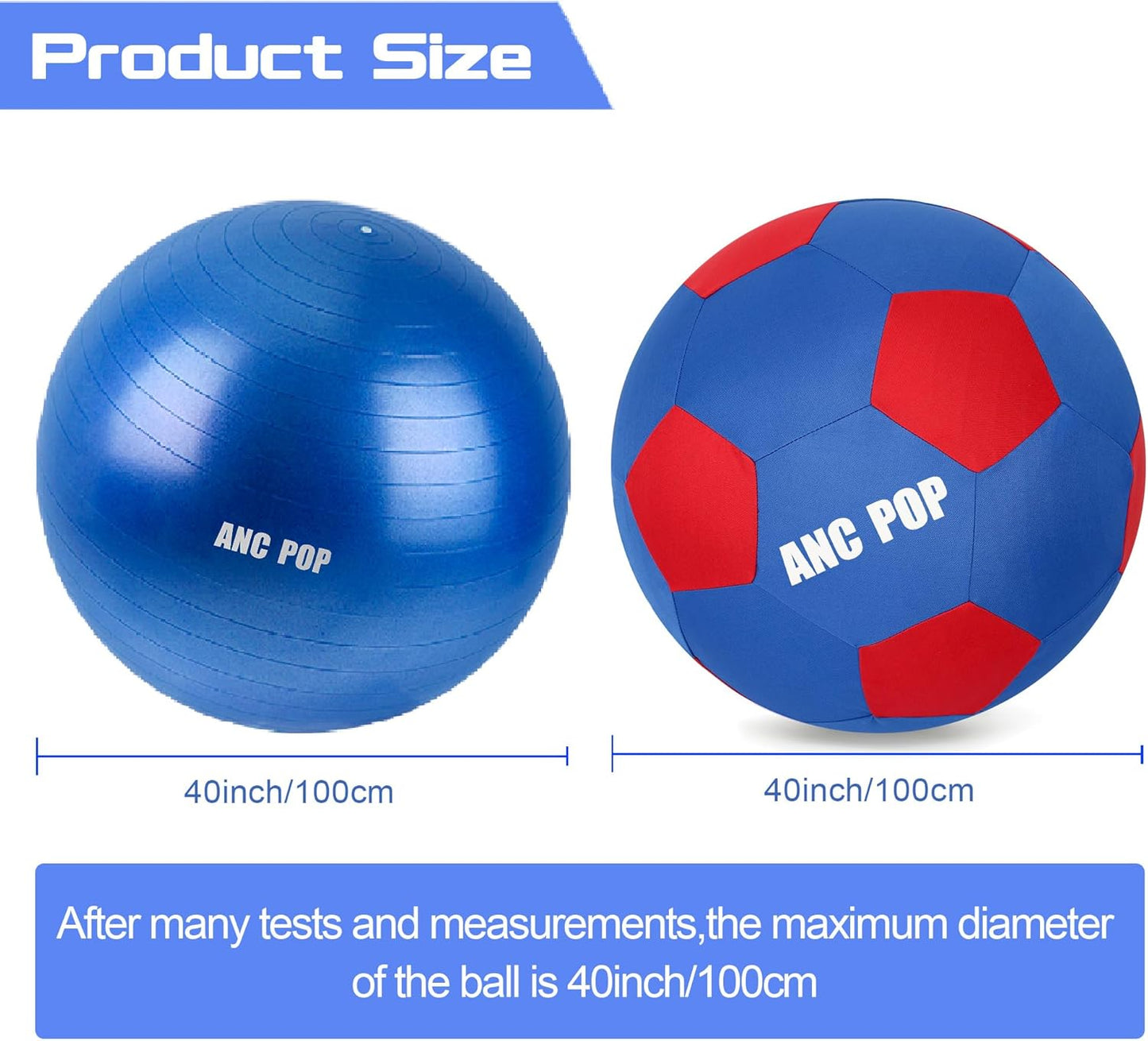 Herding Ball for Horse Ball & Cover 40" Large for Play Herding Ball Horse Toys for Horse (Blue & Red)