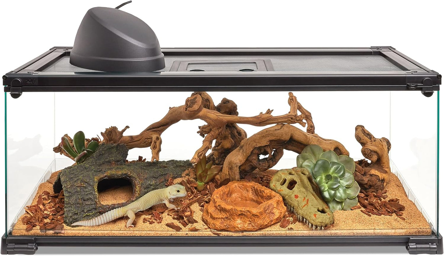 Zilla QuickBuild Reptile 20 Gallon Glass Terrarium Habitat with Bedding Tray For Geckos, Snakes, Lizards, Frogs, Turtles, and Tortoises, 30" x 12" x 12" - FurryFun
