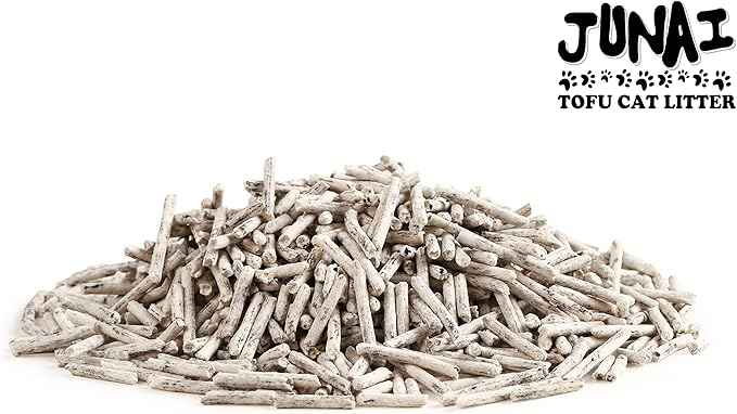 JUNAI Tofu Cat Litter 8 Packs(2.3kg x 8), Active-Carbon Natural Clumping Cat Litter Pellet flushable Biodegradable Kitty Litter, Good for All cat Litter Box, Lightweight dust Free and Odor Control