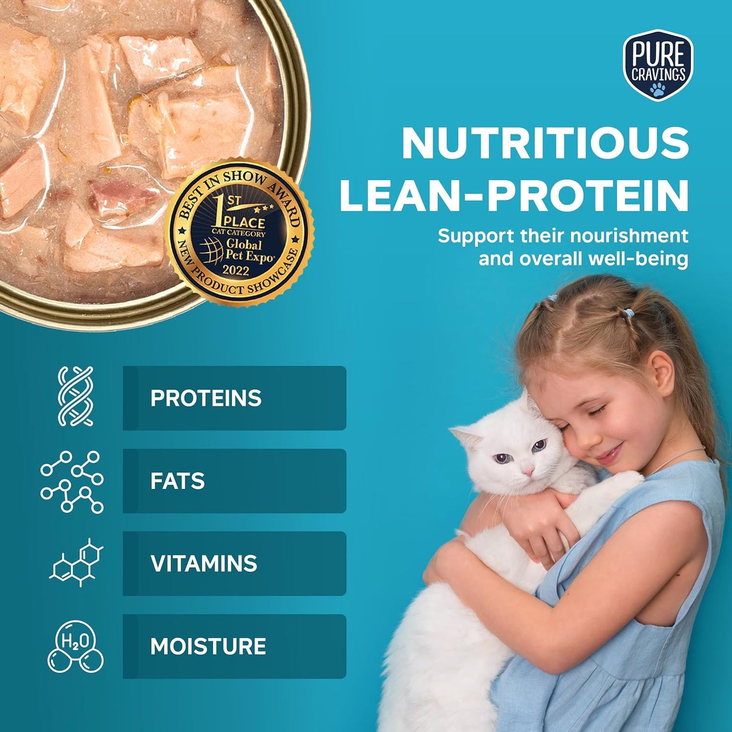 Salmon Flakes in Tuna Consommé, Canned Wet Cat Food Soup, 100% Mercury-Tested, Moist Can Fish, Grain-Free Protein, Non-GMO, 3oz, Pack of 12