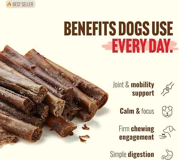 Natural Farm Bully Coated Gourmet Collagen Sticks (4 Inch, 10 Pack), Real Bully Beef Coated, 95% Natural Collagen Dog Chews, Supports Healthy Joints, Skin & Coat - Best for Small & Medium Dogs