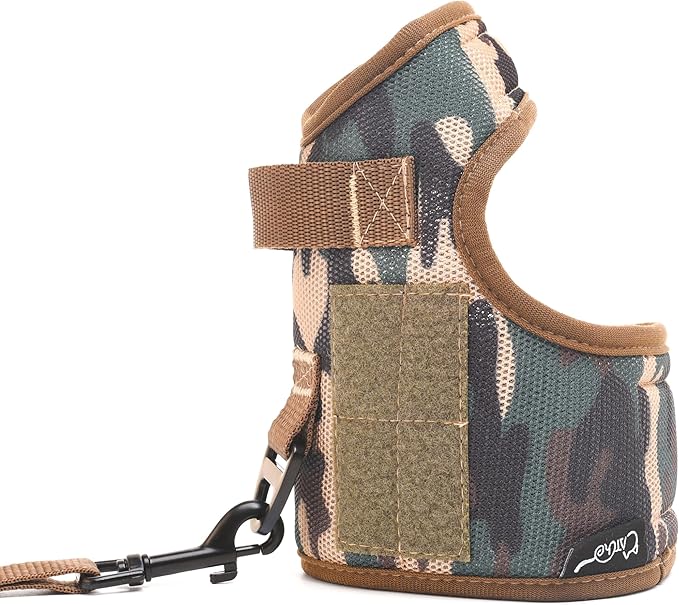 Tactical Cat Harness and Leash for Walking Escape Proof Breathable Mesh Fabric, Green Jungle Camo, Medium, Adjustable Cat Walking Jackets, Padded Stylish Cat Vest
