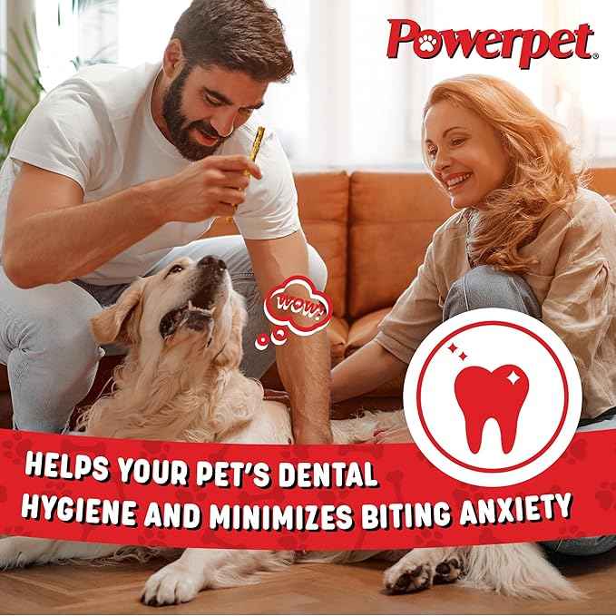 Powerpet Beef Collagen Sticks Soft Dog Chew - 100% Natural & Highly Digestible, High Protein, Low Fat, Rawhide-Free for Hip & Joint and Skin & Coat, Healthy Treats - Bully Sprinkled Flavor, Pack of 10