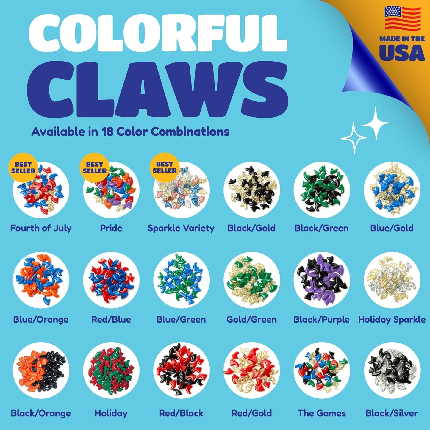 Soft Claws Cat Nail Caps for Large Cats – (40 Caps, Summer - Blue & Red) - Veterinarian-Developed | Protects Furniture & Skin - Easy to Apply, Long-Lasting Anti-Scratch Soft Cat Claw Covers