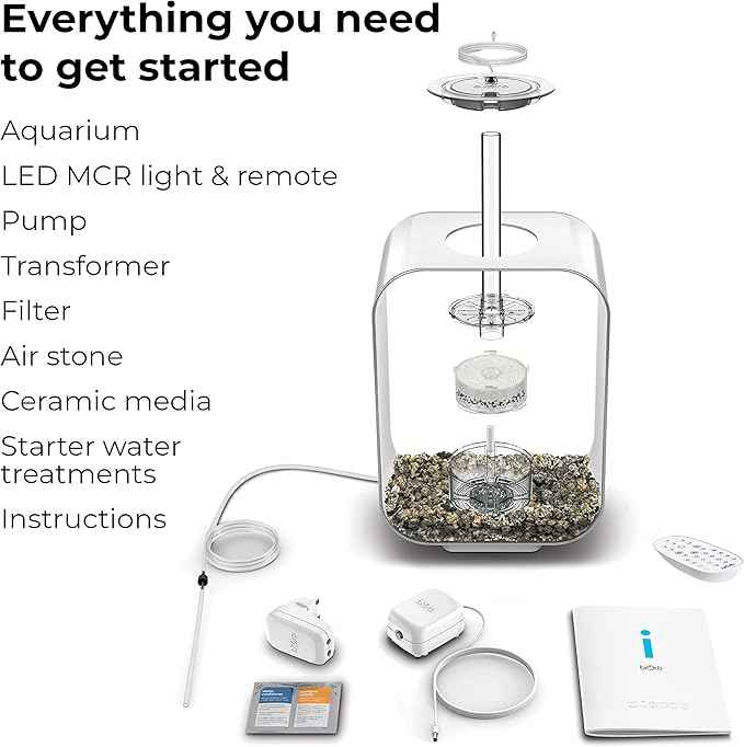 biOrb Life 15 Acrylic 4-Gallon Aquarium with Multi-Color Remote-Controlled LED Lights Modern Compact Tank for Tabletop or Desktop Display, Transparent