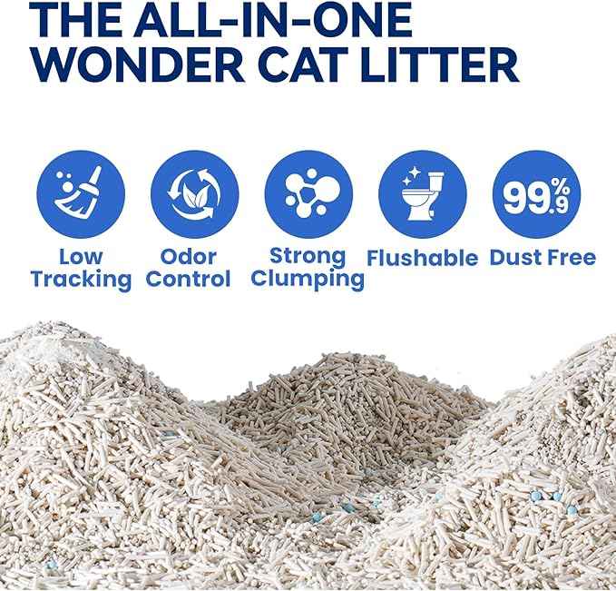 OPET Mixed Tofu Cat Litter - 18lb Strong Clumping Litter, Mixed Tofu and Bentonite, 99.9% Dust Free and Flushable Cat Litter, Natural Sustainable Ingredients Odor Control, Low Tracking（18lb, Fresh）