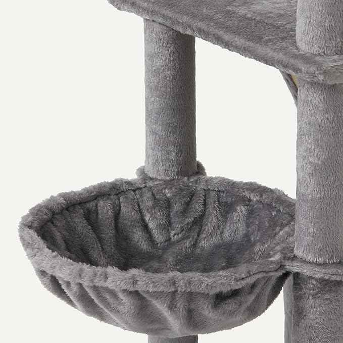 Amazon Basics Indoor Cat & Kittens Multi-Level Climbing Activity Tower with Scratching Posts, FSC Certified, 60.1" (152.7cm) H, Grey