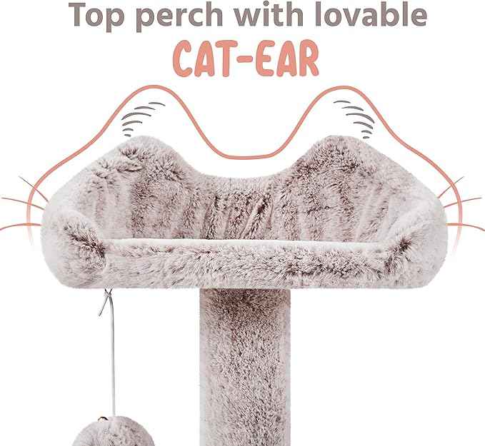 Yaheetech 54in Cat Tree, Cat Tower with Double Condo, Sisal Scratching Posts, and Dangling Balls, Pet Furniture Kitten Play House