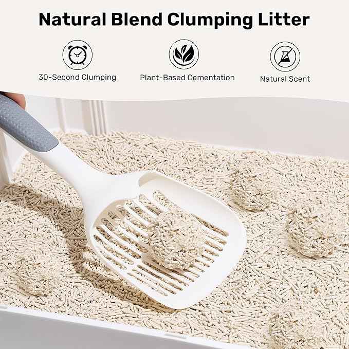 FUKUMARU Tofu Cat Litter - Natural, Unscented, Dust Free, Quick Clumping, 8lb x 2 Bags