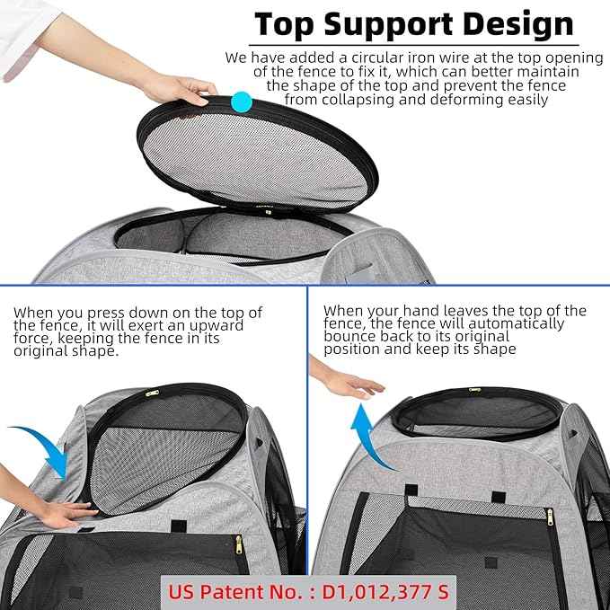 Tenrai Portable Cat Playpen, Trapezoidal Design for Better Standing, Foldable Pet Tent for Indoor and Outdoor Use of Kitten and Puppy, Dog Play Enclosure, Cat Houses & Condos