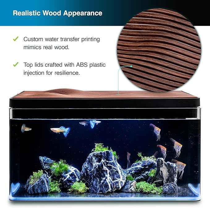 Cherry Wood Grain Top Lid for Clairnara Harmony Aquatic Tank