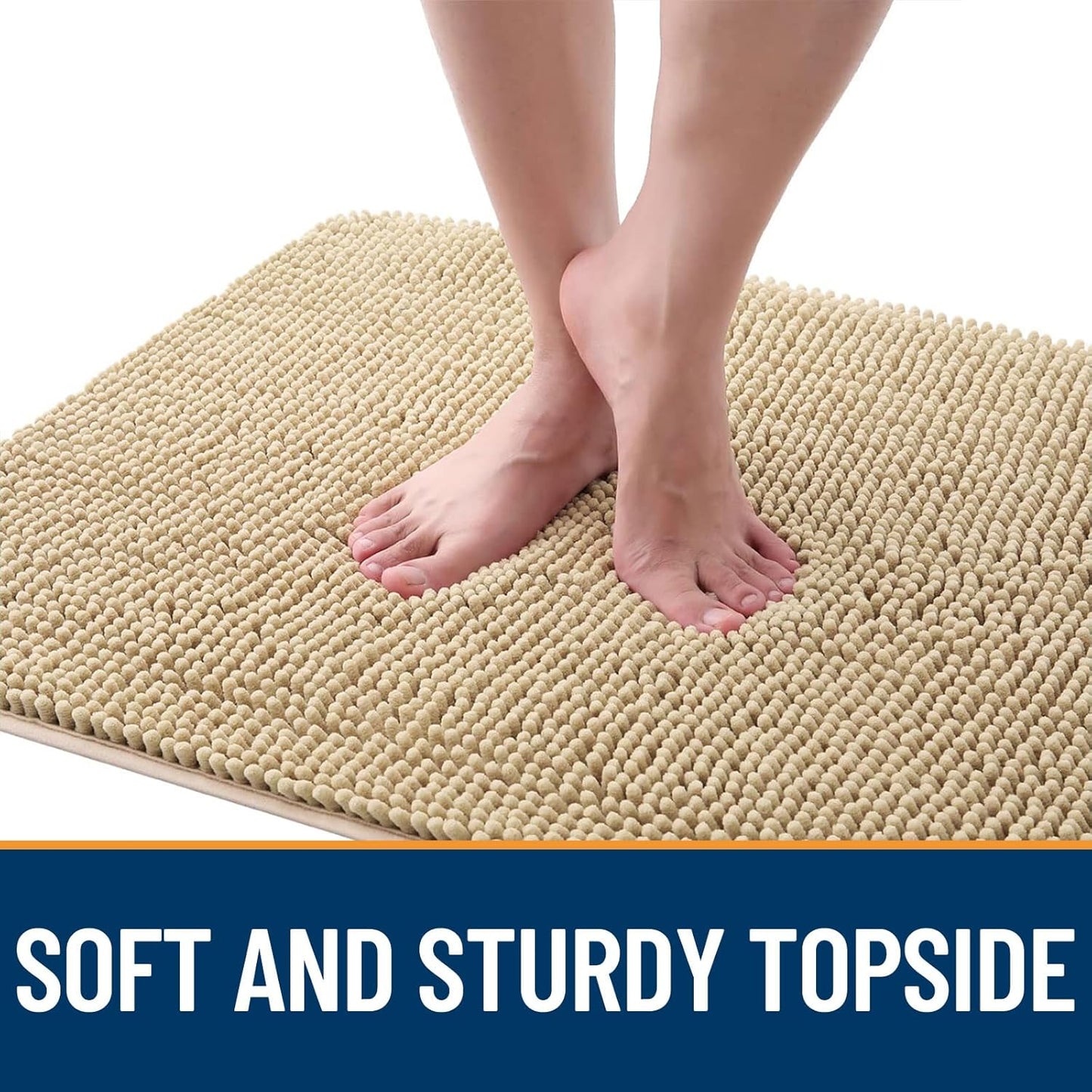 OLANLY Dog Door Mat for Muddy Paws 45x27, Absorbs Moisture and Dirt, Absorbent Non-Slip Washable Doormat, Quick Dry Chenille Mud Mat for Dogs, Entry Indoor Entryway Carpet for Inside Floor, Beige