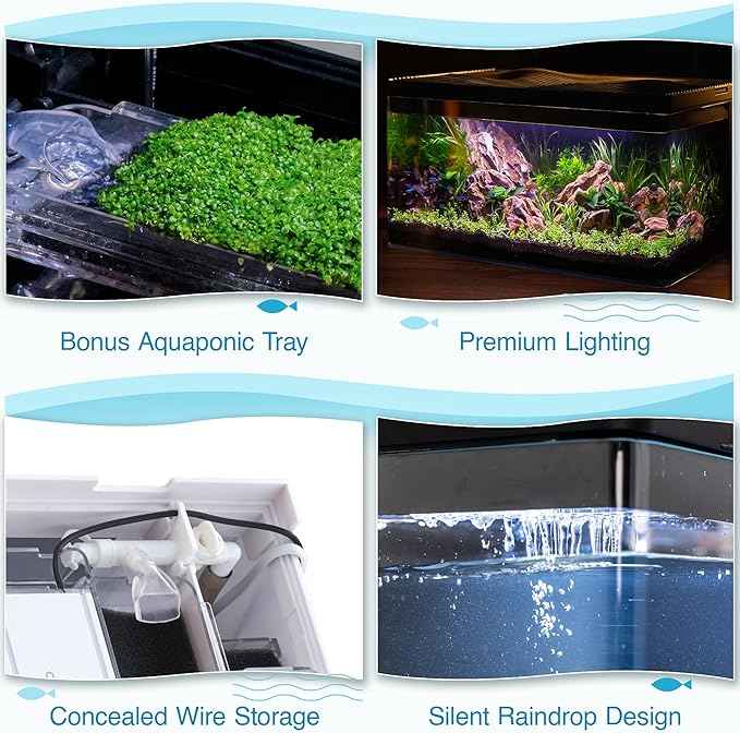 Harmony Aquarium Tank by Clairnara – All-in-One 8 Gallon Freshwater Fish Tank with LED Light, Quiet Pump, and Patented Filtration – iF Design Award Winner