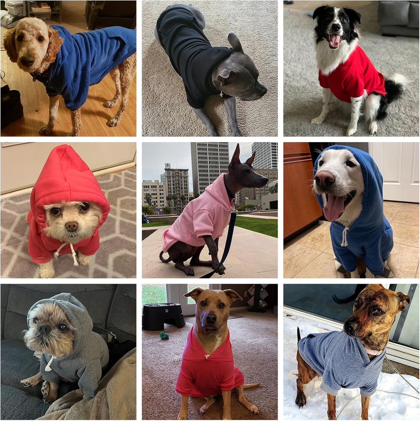 KOOLTAIL Basic Dog Hoodie - Soft and Warm Dog Hoodie Sweater with Leash Hole and Pocket, Dog Winter Coat, Cold Weather Clothes Sweatshirt for Small Medium Large Dogs Puppy Cat Boys Girls Grey XXL