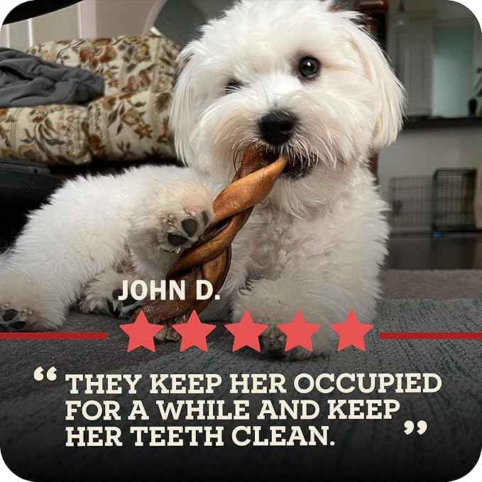 Beef Collagen Sticks for Dogs, Long Lasting Collagen Chews for Dogs. Bully Sticks Alternative High Protein Dental Treats w/Natural Collagen for Dogs Supports Joint, Skin & Coat Health