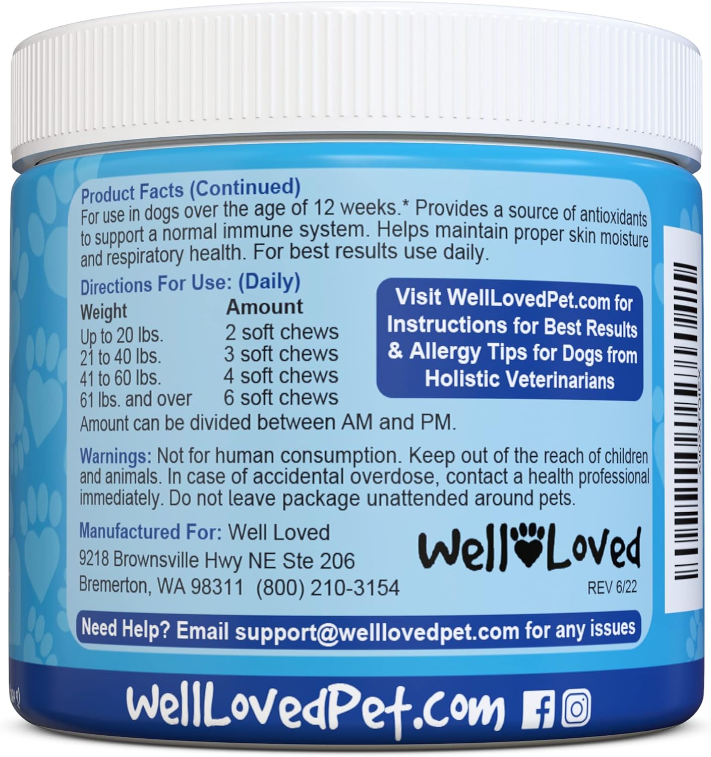 Dog Allergy Chews - Dog Allergy Relief, Itching Skin Relief, Hot Spot Treatment & Seasonal Allergies, Vet Developed, Anti Itch Skin Irritation Treatment, Made in USA, 120 Chews