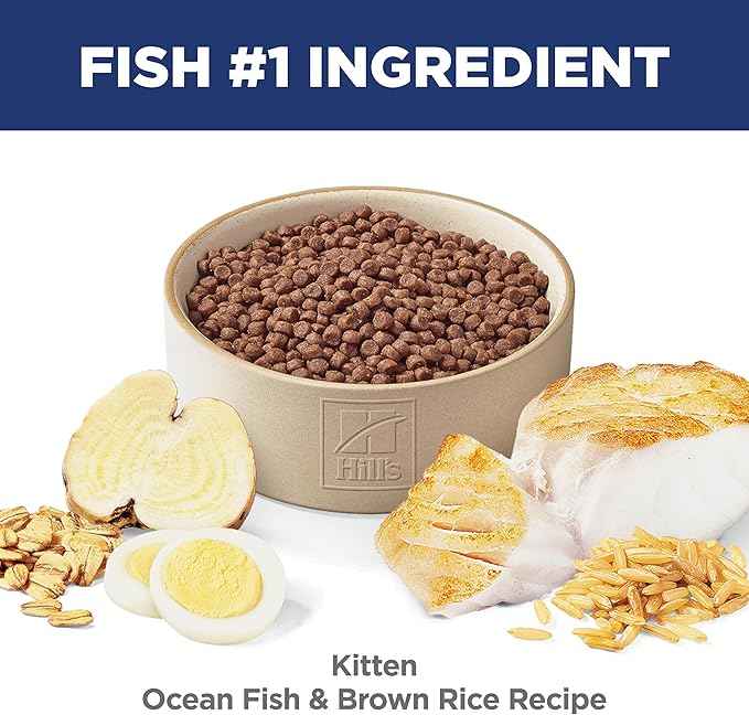 Hill's Science Diet Kitten, Kitten Premium Nutrition, Dry Cat Food, Ocean Fish & Brown Rice, 7 lb Bag