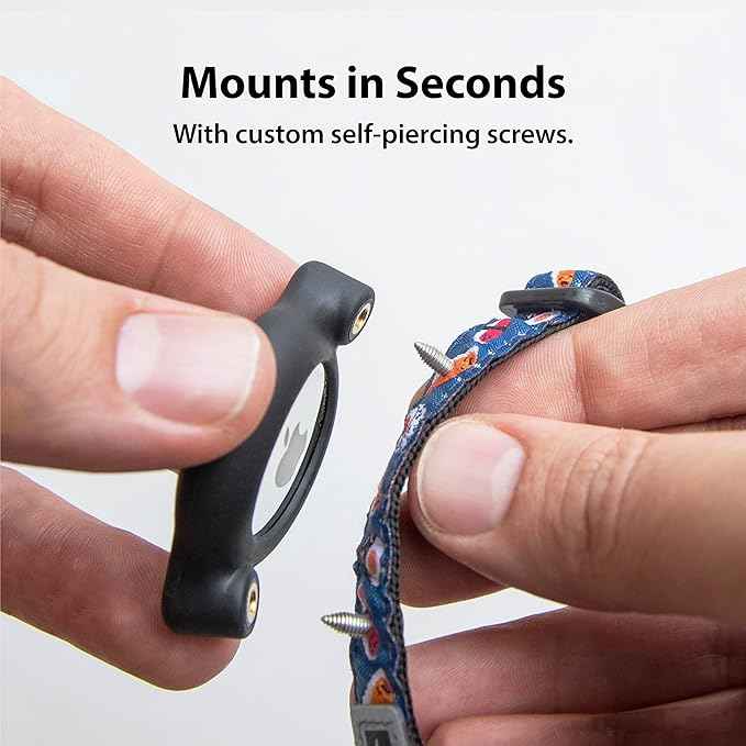 AirTag Cat Collar Mount - TagVault™ - The Secure & Compact AirTag Holder for Cats | Doesn't Dangle, for Small Dogs Too | Elevation Lab (2 Pack)