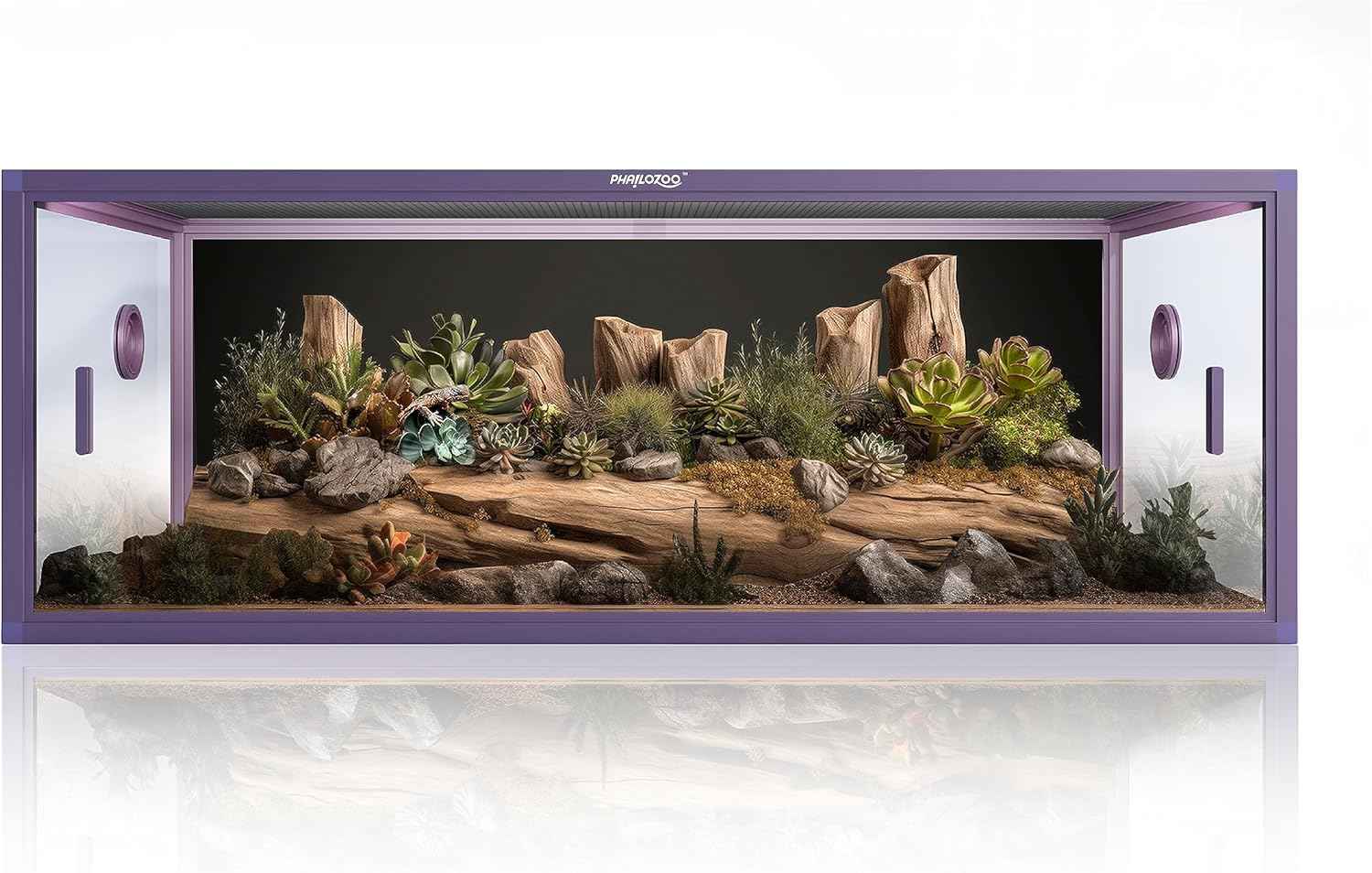 85 Gallon Reptile Tank, Front Opening Snake Tank for Easy Maintenance, Reptile Enclosure with Top Screen Ventilation 48''x24''x18''