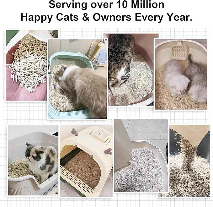 FUKUMARU Tofu Cat Litter, Strong Clumping Cat Litter Pellets, Effective Odor Control, Ultra Absorbent, Dust Free, Natural, Lightweight, Low Tracking, White Tea, 6lb x 3 Bags