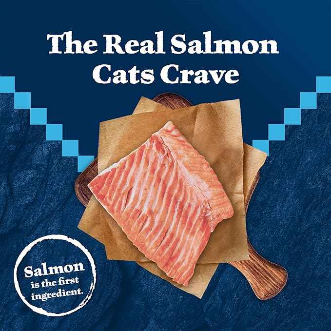 Blue Buffalo Wilderness Natural Adult Dry Cat Food, High-Protein and Grain-Free Diet, Supports Healthy Muscle Development and a Healthy Immune System, Salmon, 5-lb Bag