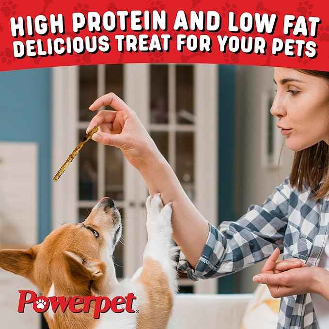 Powerpet Beef Collagen Sticks Soft Dog Chew - 100% Natural & Highly Digestible, High Protein, Low Fat, Rawhide-Free for Hip & Joint and Skin & Coat, Healthy Treats - Bully Sprinkled Flavor, Pack of 10