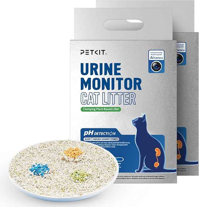 PETKIT Tofu Cat Litter, Superior Clumping Flushable, 100% Natural Ingredients Plant Cat Litter, Urine pH Detection Tofu Litter, Dust-Free,Low Tracking and Odor Control