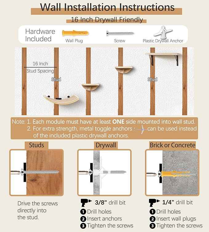 Wood Cat Wall Shelves with Sisal Cats Window Perch, Wall Mounted 4-Piece Cat Climbing Set with Curved Bed, Flat Perch and Sisal-Covered Steps