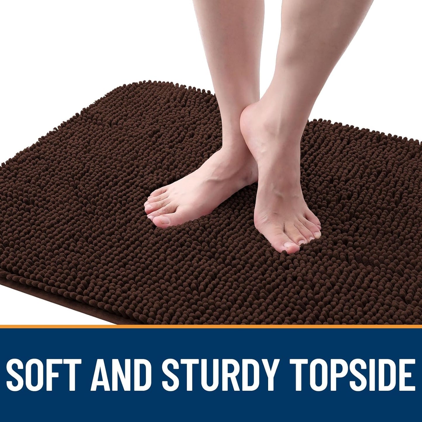OLANLY Dog Door Mat for Muddy Paws 40x32, Absorbs Moisture and Dirt, Absorbent Non-Slip Washable Doormat, Quick Dry Chenille Mud Mat for Dogs, Entry Indoor Entryway Carpet for Inside Floor, Brown