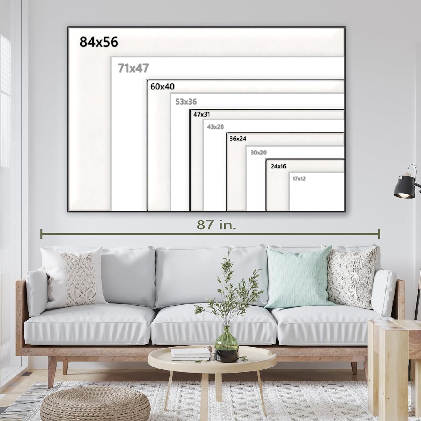 Nature Wall Art Prints - Ocean Forest Mountain Lake Canvas Landscapes - Small to Extra Large Living Room Bedroom Kitchen Bathroom Décor (Northern Lights Over Lake, 24L" x 36W")
