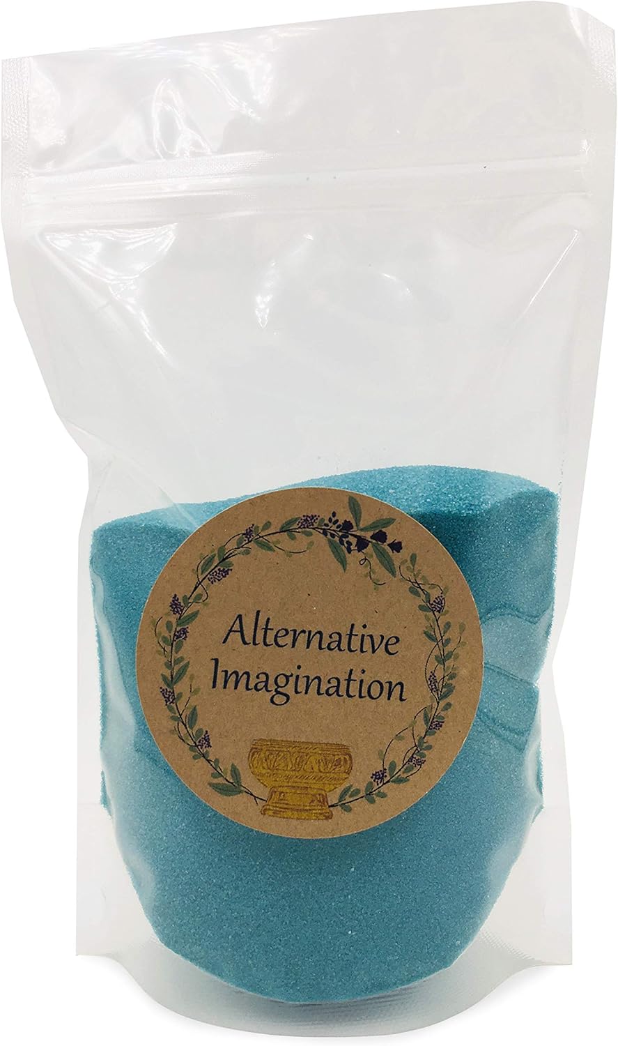 Teal Sand - Fine Sand for Zen Garden, Resin Incense Burner, Smudge Bowl, Ritual Incense, Cast Iron Cauldron, Unity Ceremony, Sensory Bin Table, Mandalas, Crafts by Alternative Imagination (1 Pound)