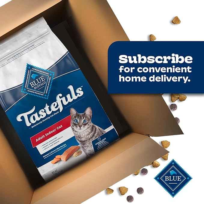 Blue Buffalo Tastefuls Natural Dry Food for Adult Indoor Cats, Salmon & Brown Rice Recipe, 5-lb. Resealable Bag