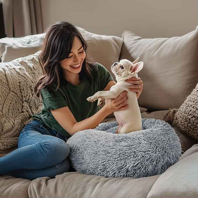 Dog Beds Large Sized Dog and Cats, 32in Pet Beds for Large Pet, Washable Indestructible Extra Large (Light Grey)