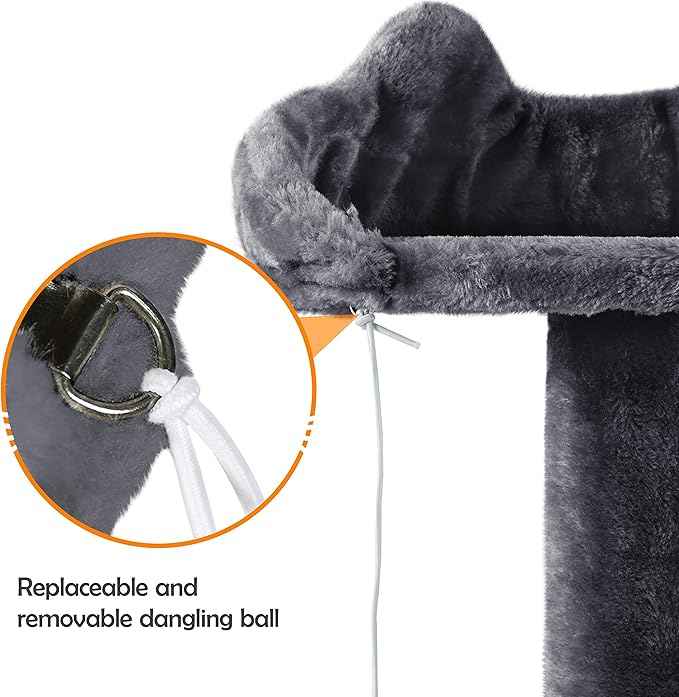 Yaheetech 62in Cat Tree Cat Tower for Indoor Kitty, Pet Furniture w/Double Condo, Scratching Posts, Multiple Platforms and Balls for Kittens, Dark Gray