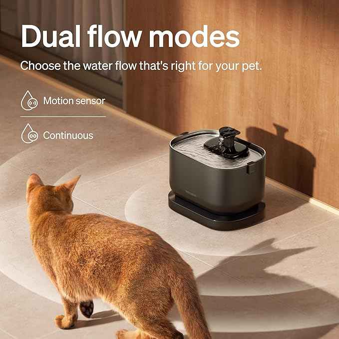 PETLIBRO Cat Water Fountain, Cordless Pet Water Fountain Battery Operated, 2.5L/84oz Dockstream Water Fountains for Cats Indoor, Cat Fountain with Stainless Steel Tray, Easy to Clean BPA-Free