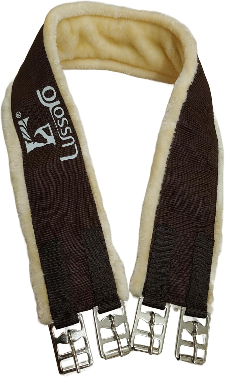 English Girth for Horse English Girth with Fleece Lightweight Horse Girth for English Saddle Size 42 (Brown)