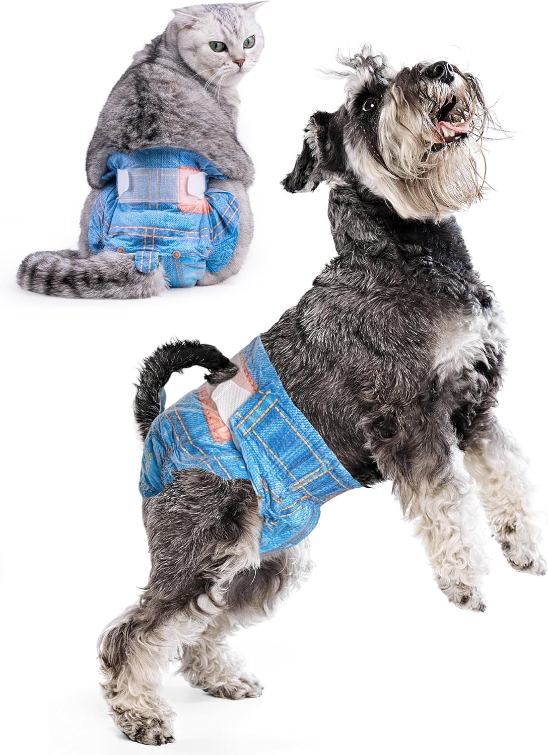 Pet Soft Dog Diapers Female, Doggie Diapers for Female Dogs, Disposable Super Absorbent Pet Diaper for Cats & Dogs in Heat Period, Urine Incontinence, S 20 Counts